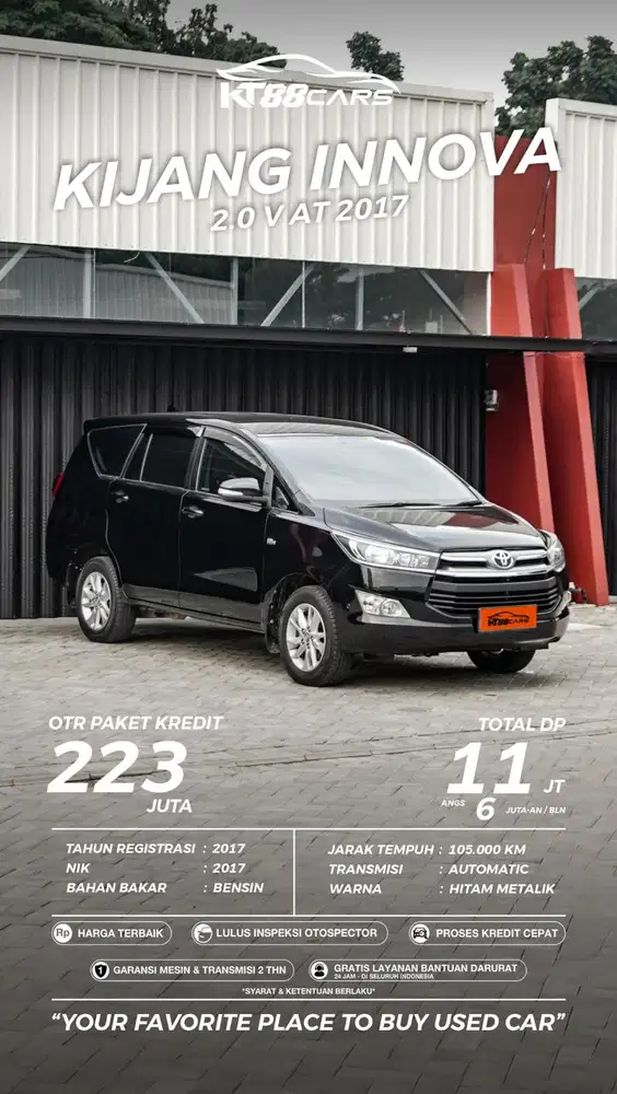 TOYOTA KIJANG INNOVA 2.0 V At thn 2017