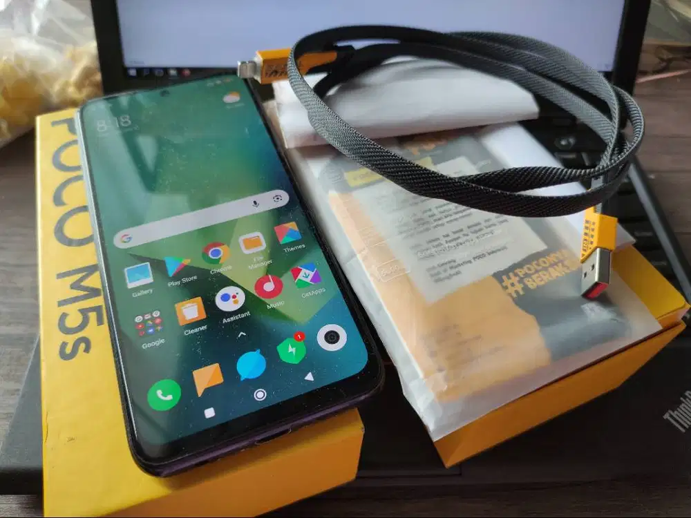 Poco M5s Lengkap box warna grey