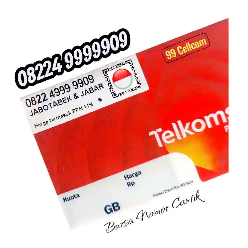 Nomor Cantik Telkomsel 9999 Reguler Prabayar