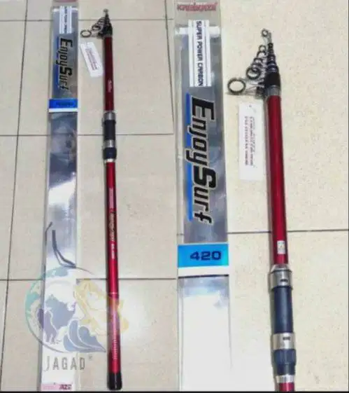 Joran pancing dan reel satu set