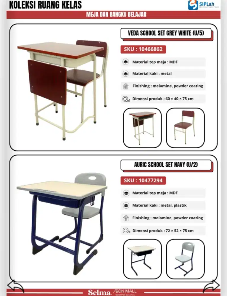 set meja sekolah Selma/Informa