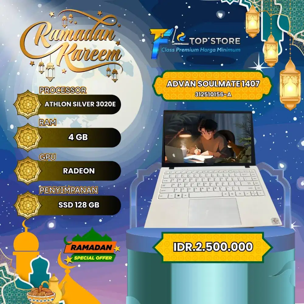 ADVAN SOULMATE 1407 AMD ATHLON SILVER 3020E SSD 128/4GB