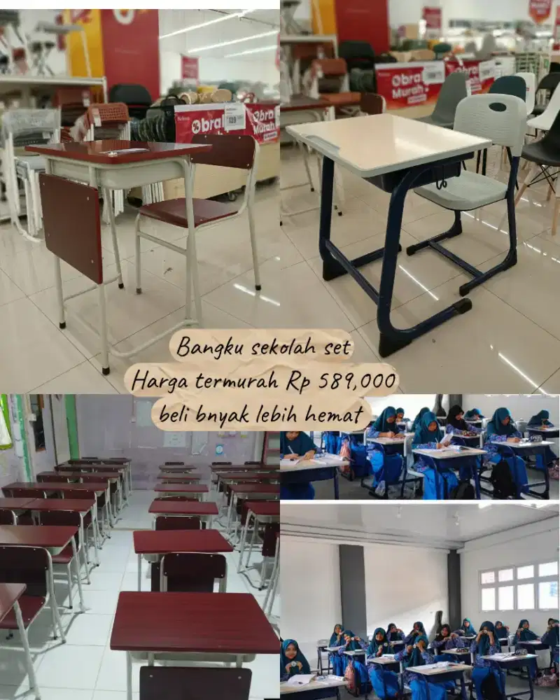 Obral bangku sekolah set / meja belajar SD SMP SMA