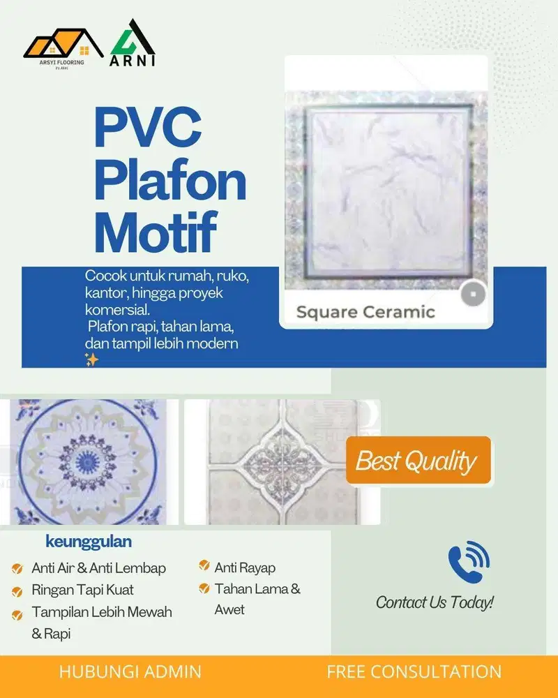 PVC Plafon Shunda|Atap Rumah Anti Jamur Motif Mewah