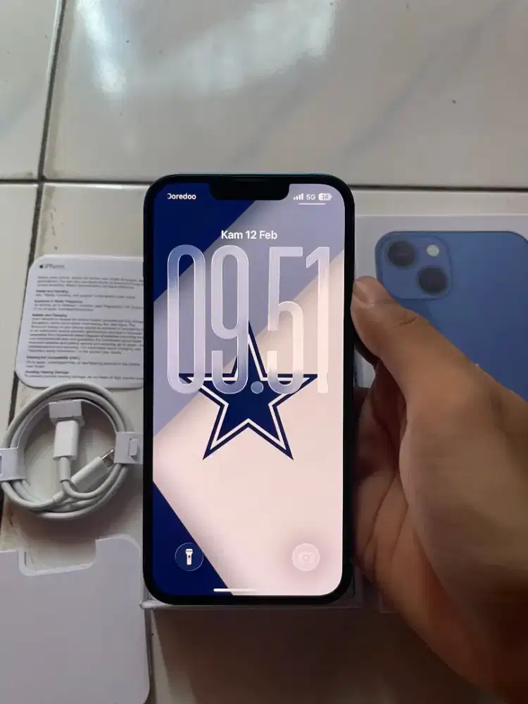 iPhone 13 128Gb Blue All Operator, Fullset Bukan simlock Nominus