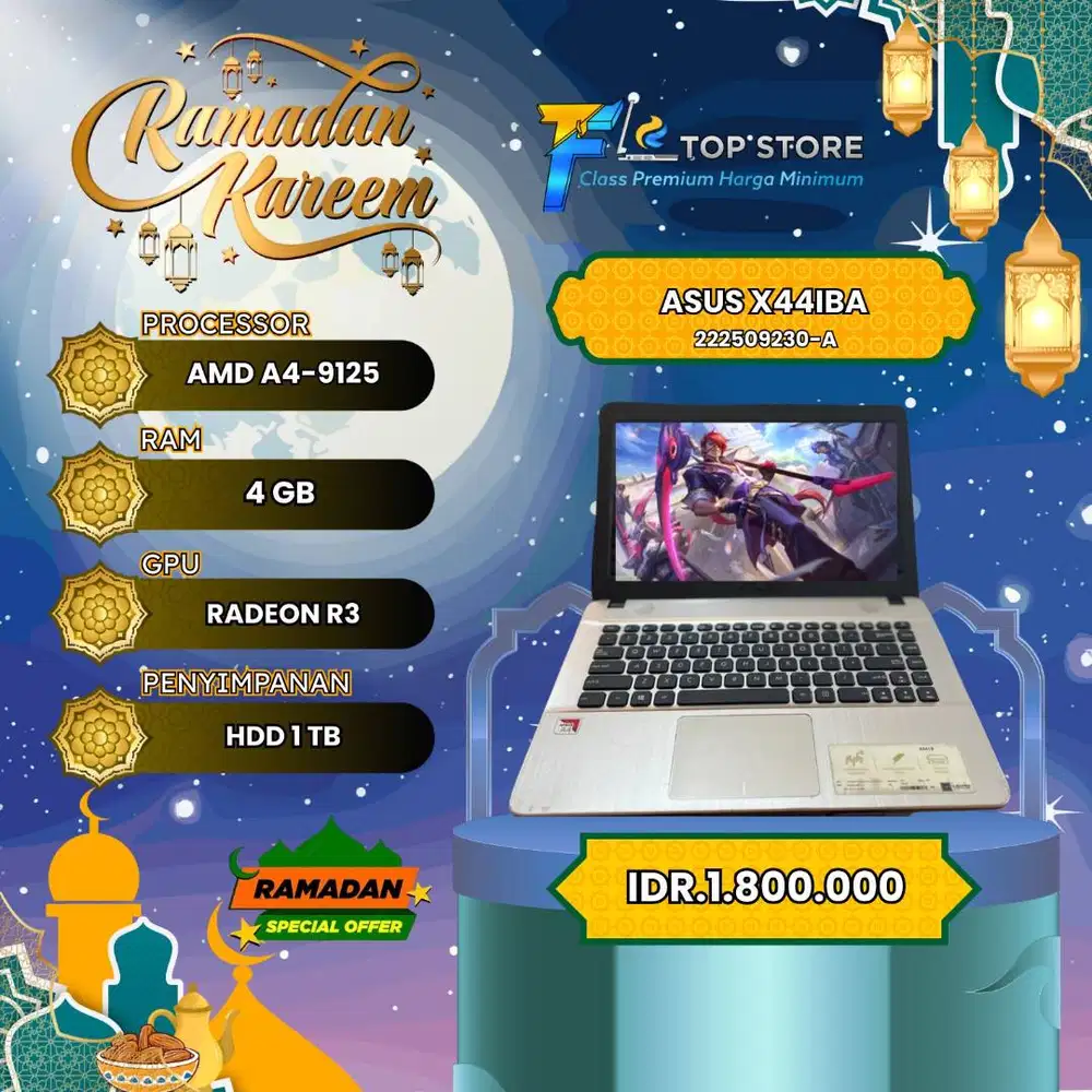 ASUS X44IBA AMD A4-9125 RADEON R3 HDD 1TB/4GB