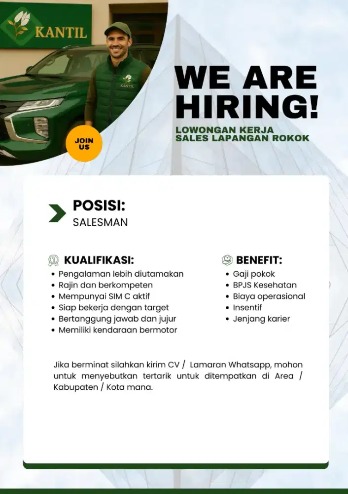 Lowongan Kerja Salesman Rokok