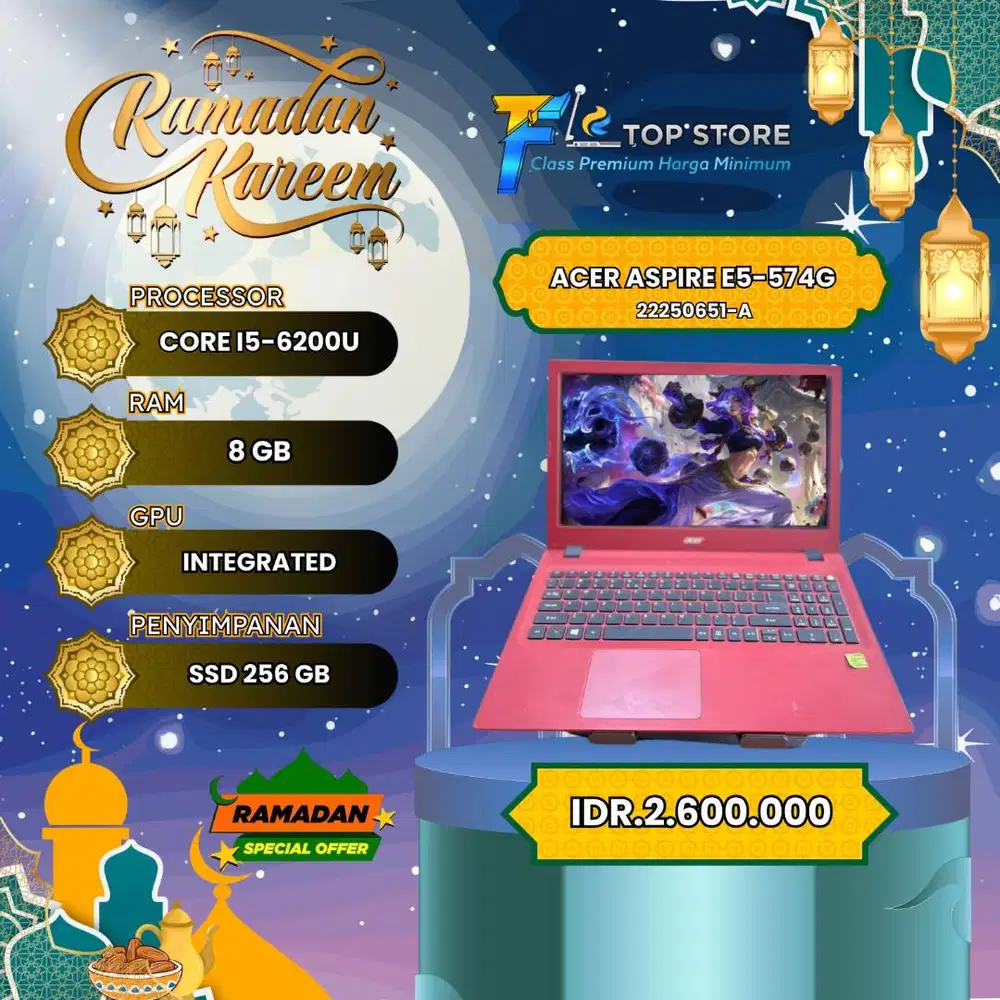 ACER ASPIRE E5-574G INTEL CORE I5-6200U SDS 256/8GB/NVIDIA 2GB