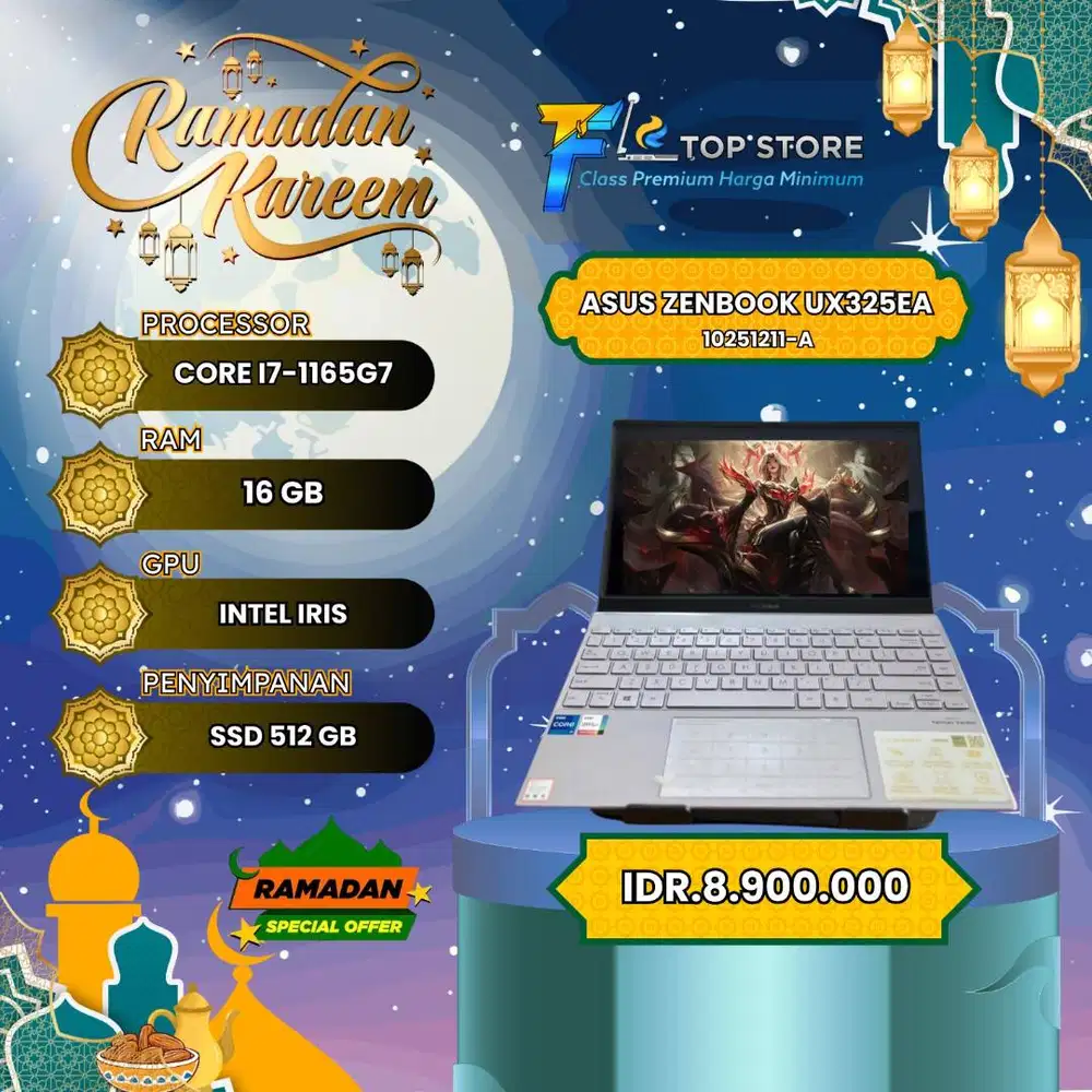 ASUS ZENBOOK UX325EA-OLED752 CORE I7 1165G7 SSD 512/16GB