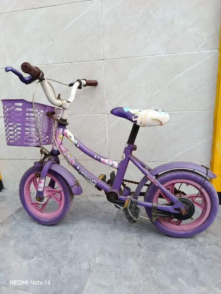 Sepeda anak bekas unyu warna ungu