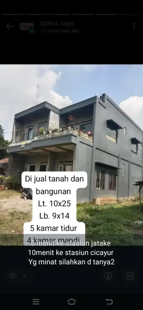 Di jual cepat,rumah 2lt menghadap selatan