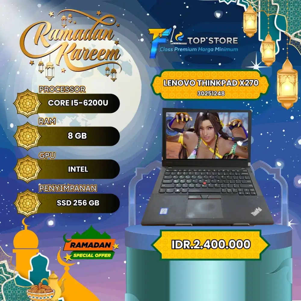 LENOVO THINKPAD X270 INTEL CORE I5-6200U SSD 256/8GB