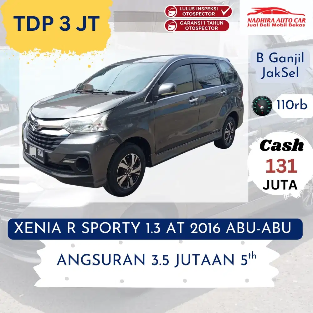 Dp Cuma 3 Juta Xenia R Sporty 1.3 AT 2016 Abu