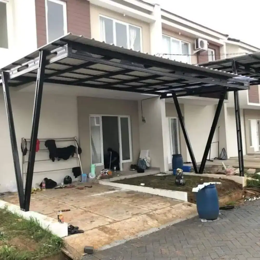 Pasang kanopi, pasang atap bajaringan dan pembangunan