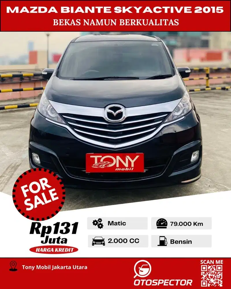 #Tony Mobil# Mazda Biante 2.0L AT 2015 Hitam