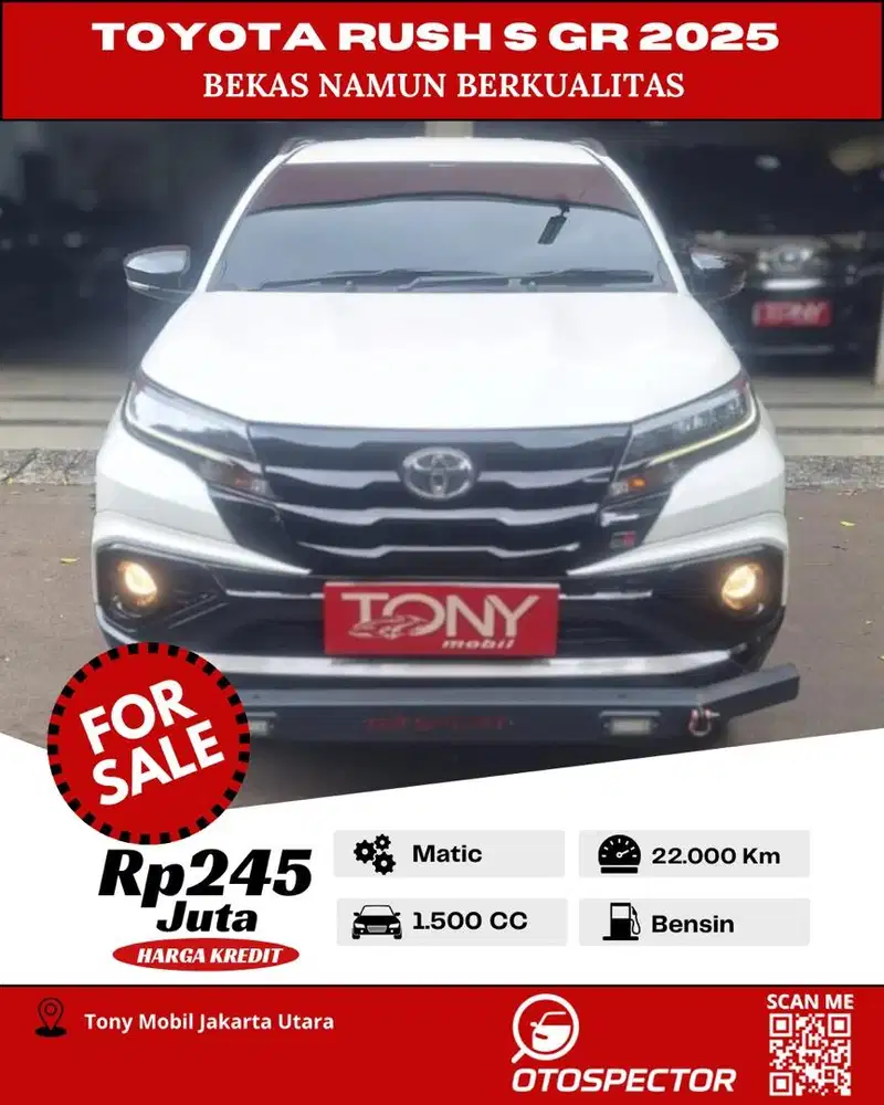 #Tony Mobil# Toyota New Rush S GR AT 2025 Putih