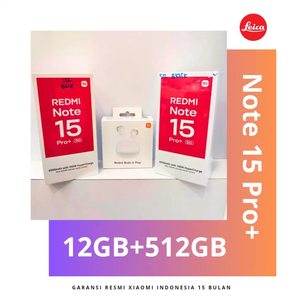 Redmi Note 15 Pro+ 5G 512GB Garansi Resmi Indonesia