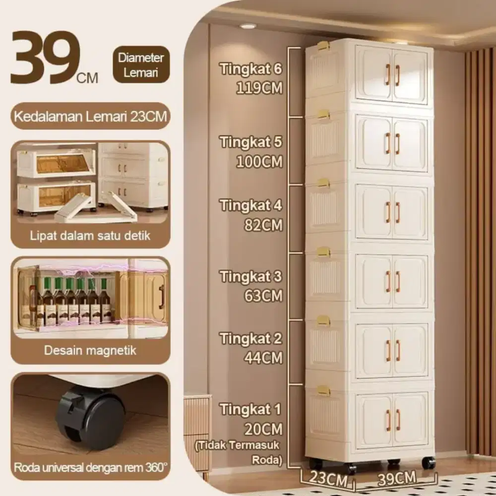 Lemari pakaian tingkat 4