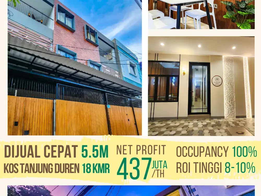 Dijual Rumah Kost di Jln Tanjung Duren Timur, Jakarta Barat