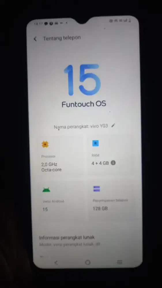 Vivo Y03 Ram 4+4/128 GB Batangan masih Mulus