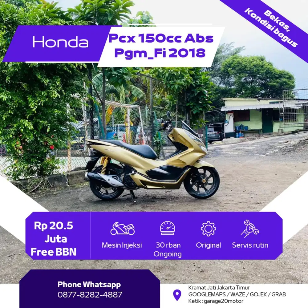 Honda PCX 150cc Abs Pgm_Fi Cbs iss  Free Balik nama Tahun 2018