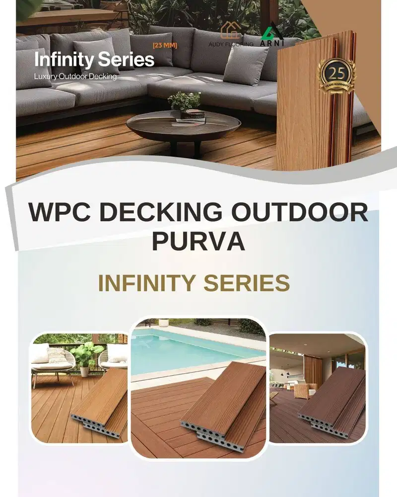 WPC Decking Outdoor PURVA Infinity Series panjang 2,9m | Dekorasi Lant