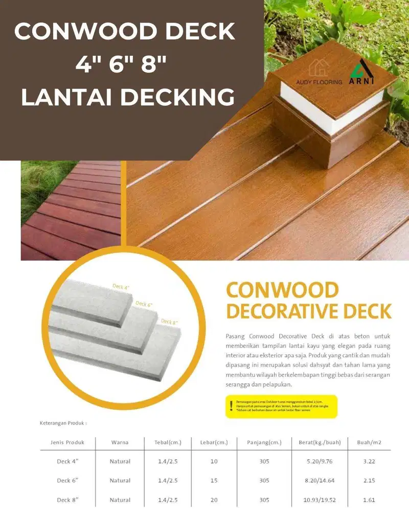 Conwood Decorative Deck 4 6 8 | Dekorasi Lantai Fibercement