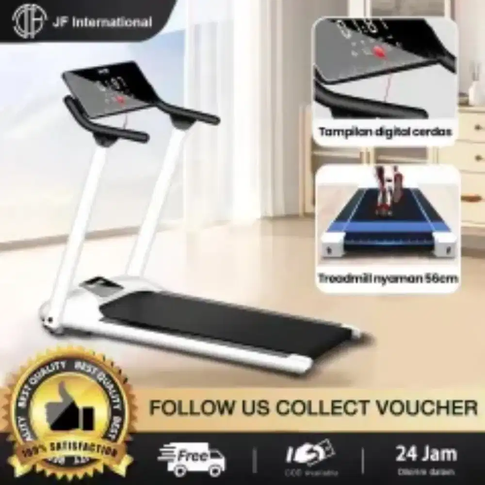 Treadmill listrik JFTreadmill 650W Beban max 130kg Pxlxt 119x65x130cm