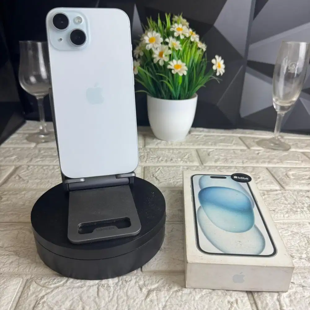 Iphone 15 128gb Blue Ex ibox Fullset Bisa COD dan TT