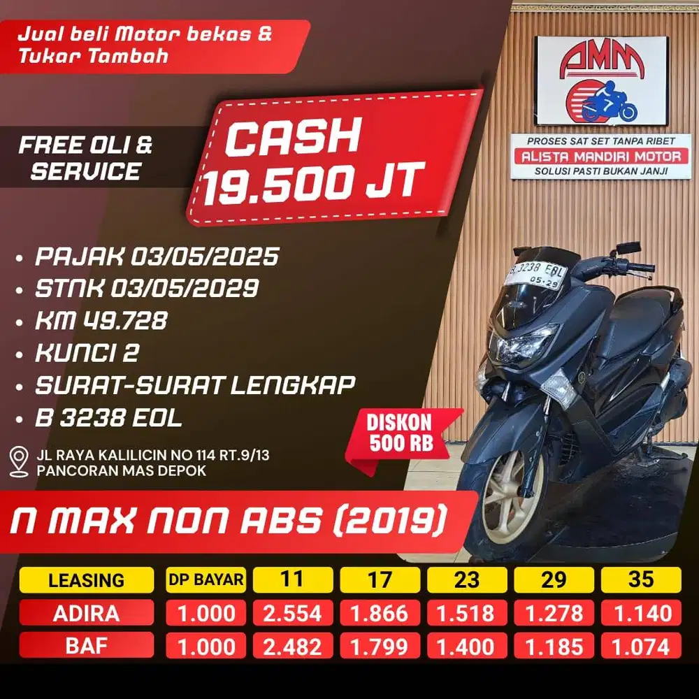 N MAX NON ABS 2019 DP 1 JUTA CC 0% KREDIVO TOKPED SPAYLATER INDODANA