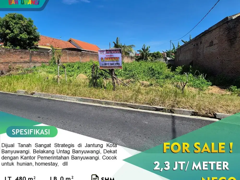 Dijual Tanah Siap Bangun di Tamanbaru - Banyuwangi Kota
