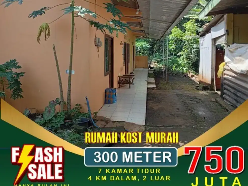 Rumah kos dijual murah di UNNES dengan tanah 300  meter