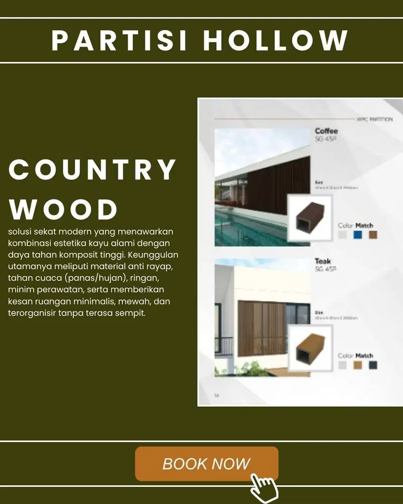 PVC Partisi Hollow Indoor Series | Kisi Kisi Ruangan | Partisi Sekat R