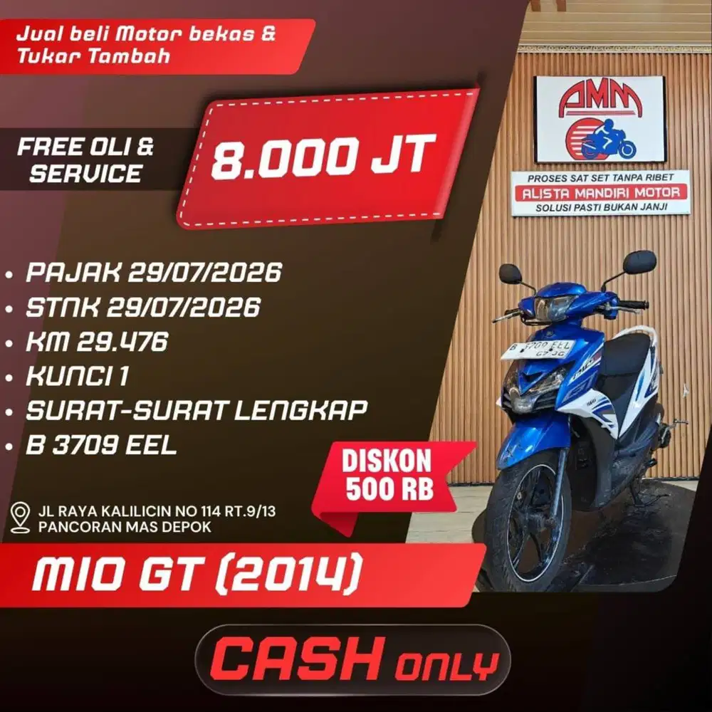 MIO GT 2014 PAJAK HIDUP CC 0% KREDIVO TOKPEDIA SPAYLATER INDODANA