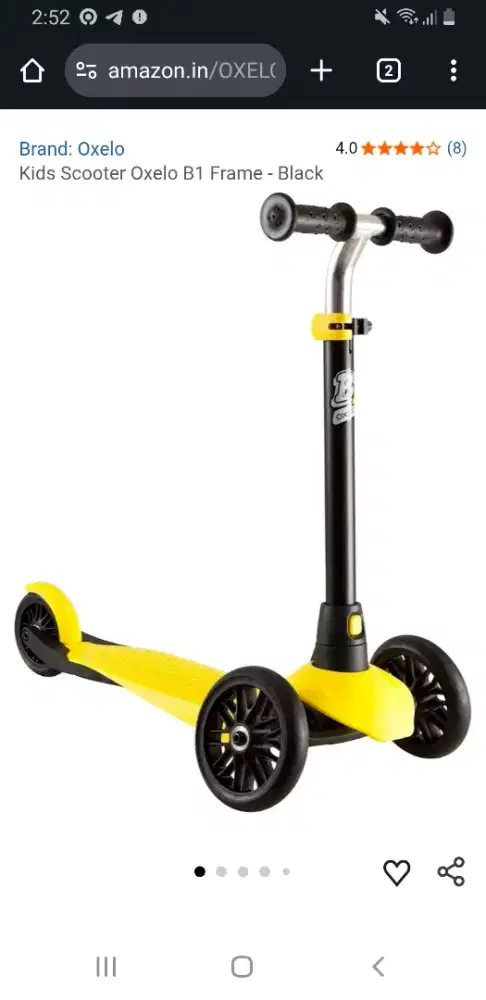 Kids scooter oxelo b100 frame black skuter anak otoped