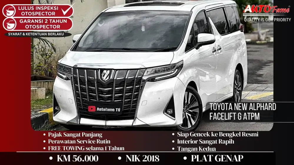 Toyota New Alphard Facelift G ATPM NIK 2018 White On Beige