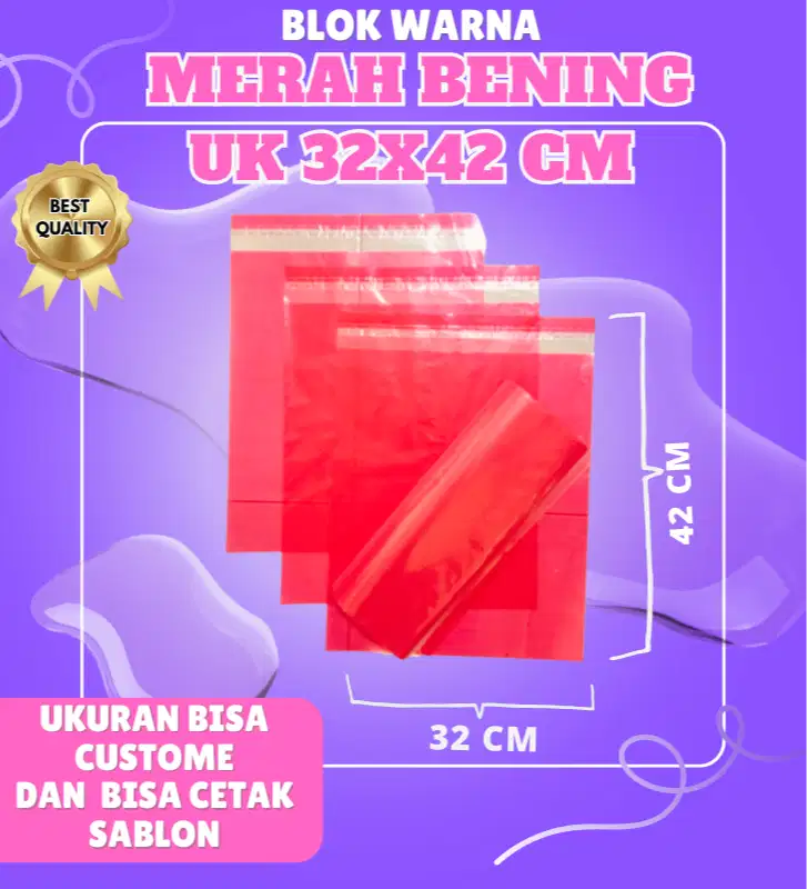 BLOK WARNA MERAH BENING 32X42/PACK