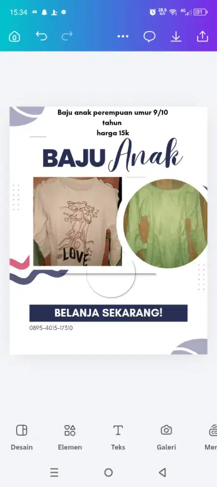 Baju anak perempuan