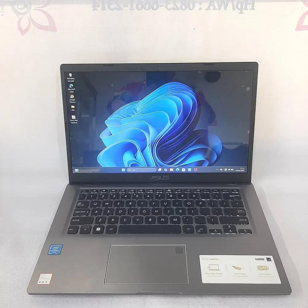 ASUS A416M INTEL-N4020 RAM 4GB NVME 256GB KEYBORD BACKLIGHT