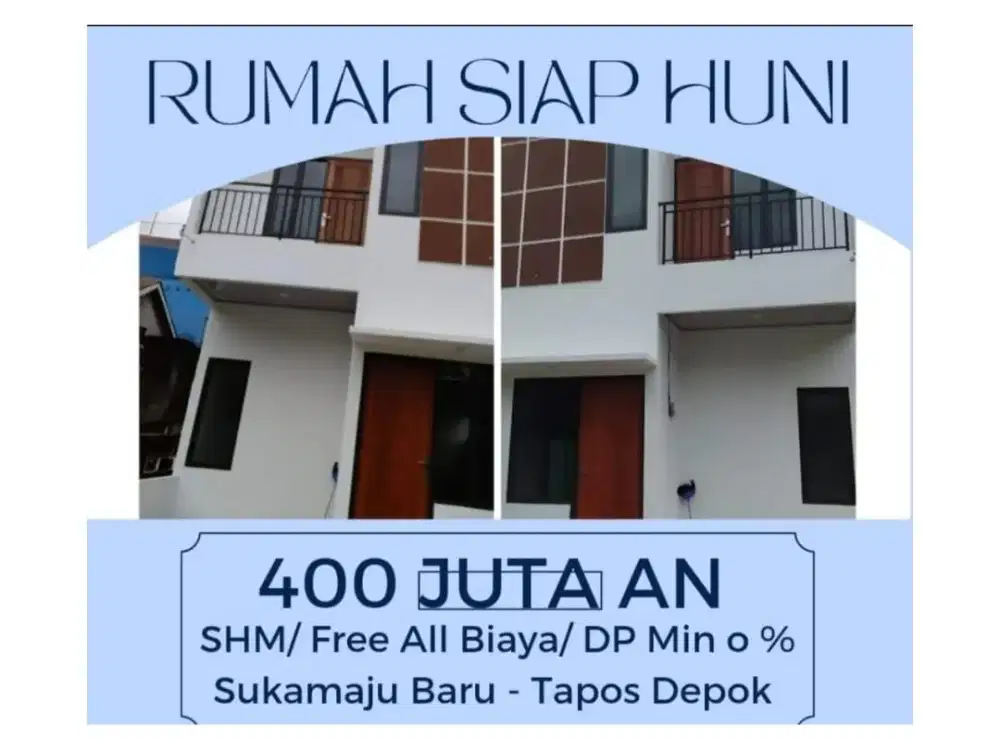 2 Hunian Baru Bebas DP di Samping Tol Cisalak - Jalan Pekapuran Depok