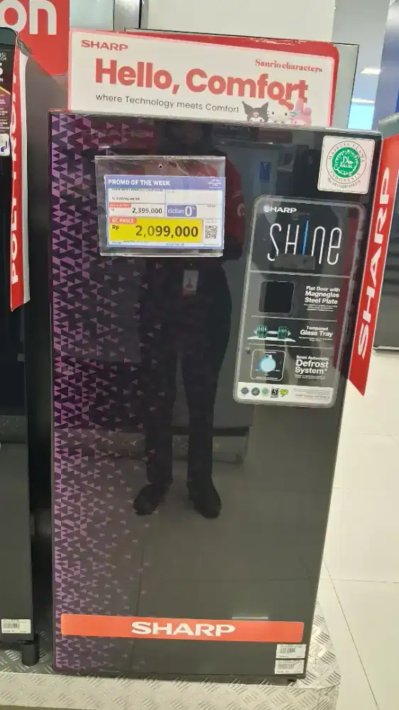 PROMO CICILAN FREE 1× SHARP REFRI 1 DOOR 166L