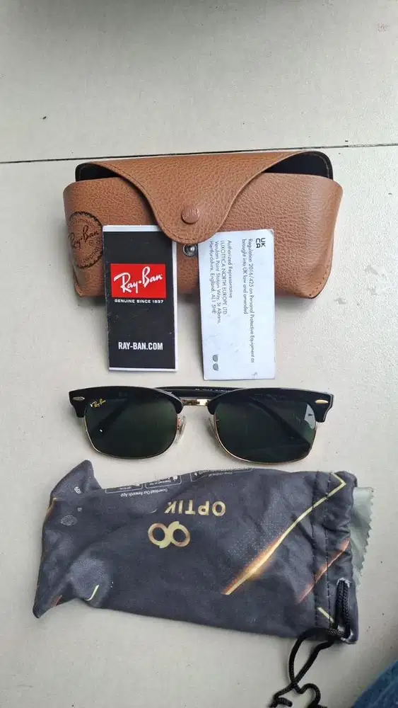 Kacamata Hitam Second Original Rayban Ray-Ban 3016F Clubmaster 55m