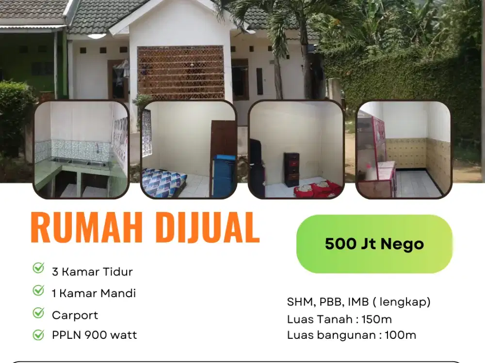 Rumah Murah 150m di Griya Kalisuren Asri, Tajur Halang Bogor