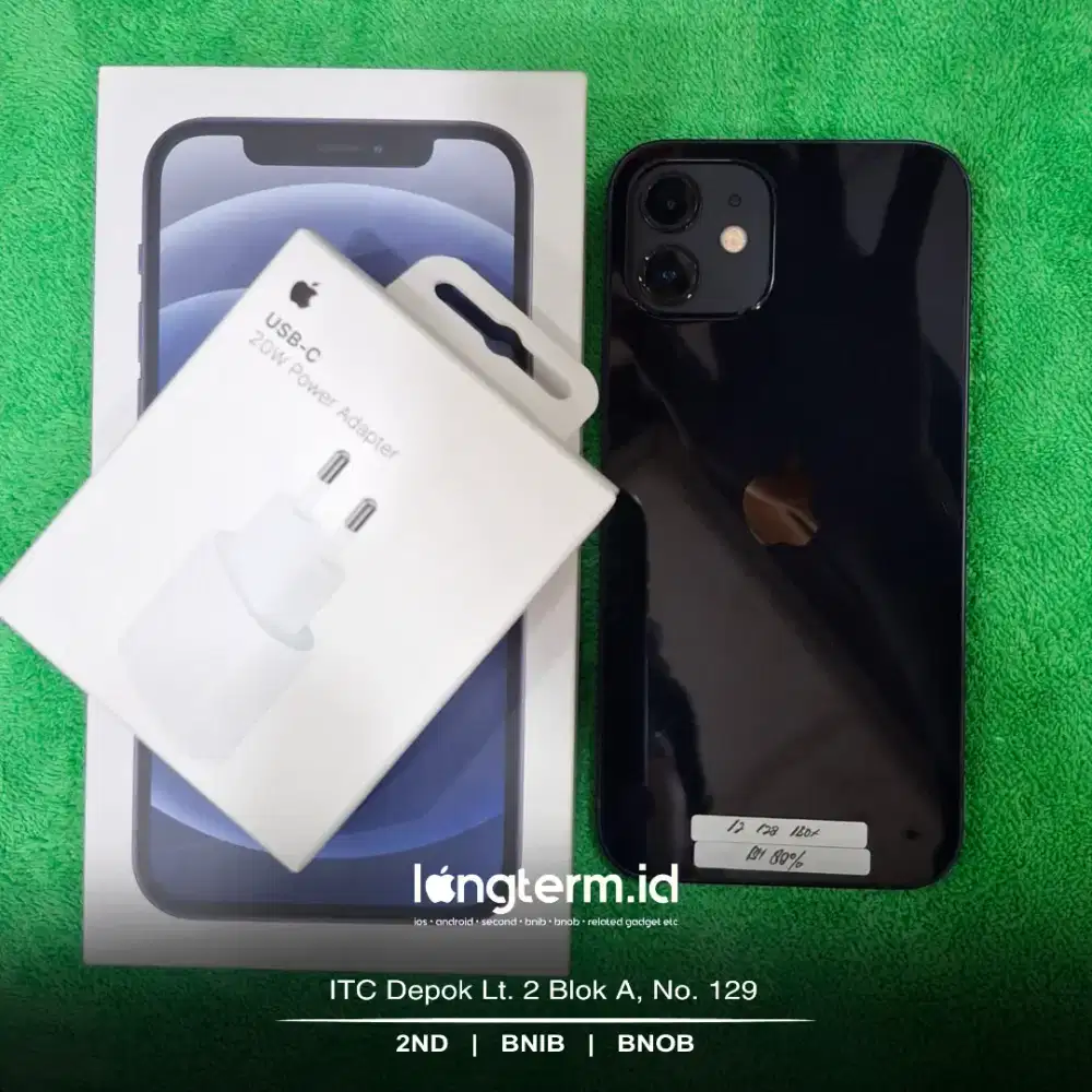 iPhone 12 128gb iBox fullset ori Free adapter