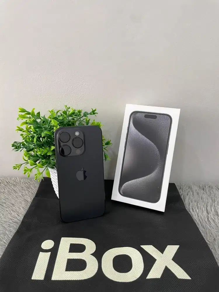 IPhone 15 Pro 128GB iBox Black mulus Fullset Ori BH 85% 3Utool 98