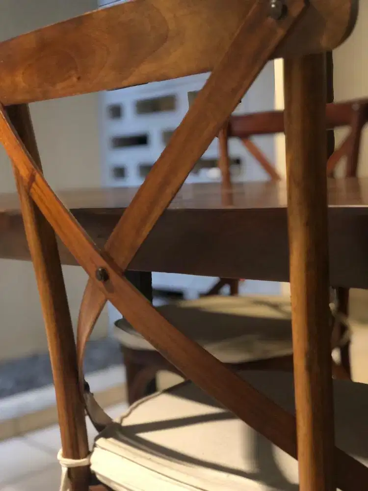 Meja Trembesi 4 meter + 10 Kursi Jati Crossback Furnish