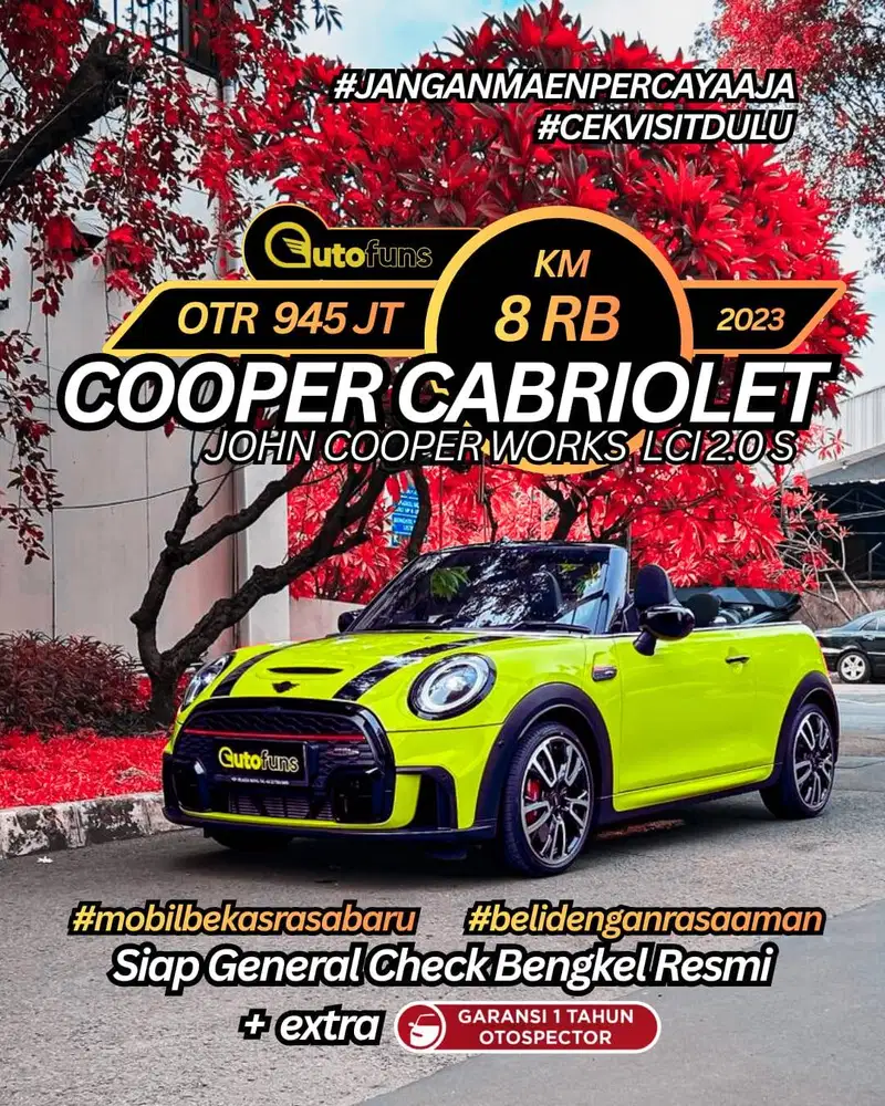 Km 8 Ribu Cooper S JCW Cabrio 2024//2023 Coopers 2.0 F57 F67 turbo