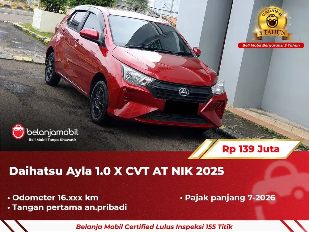 [ GARANSI 5TH ] Daihatsu Ayla 1.0 X CVT AT 2025 2026
