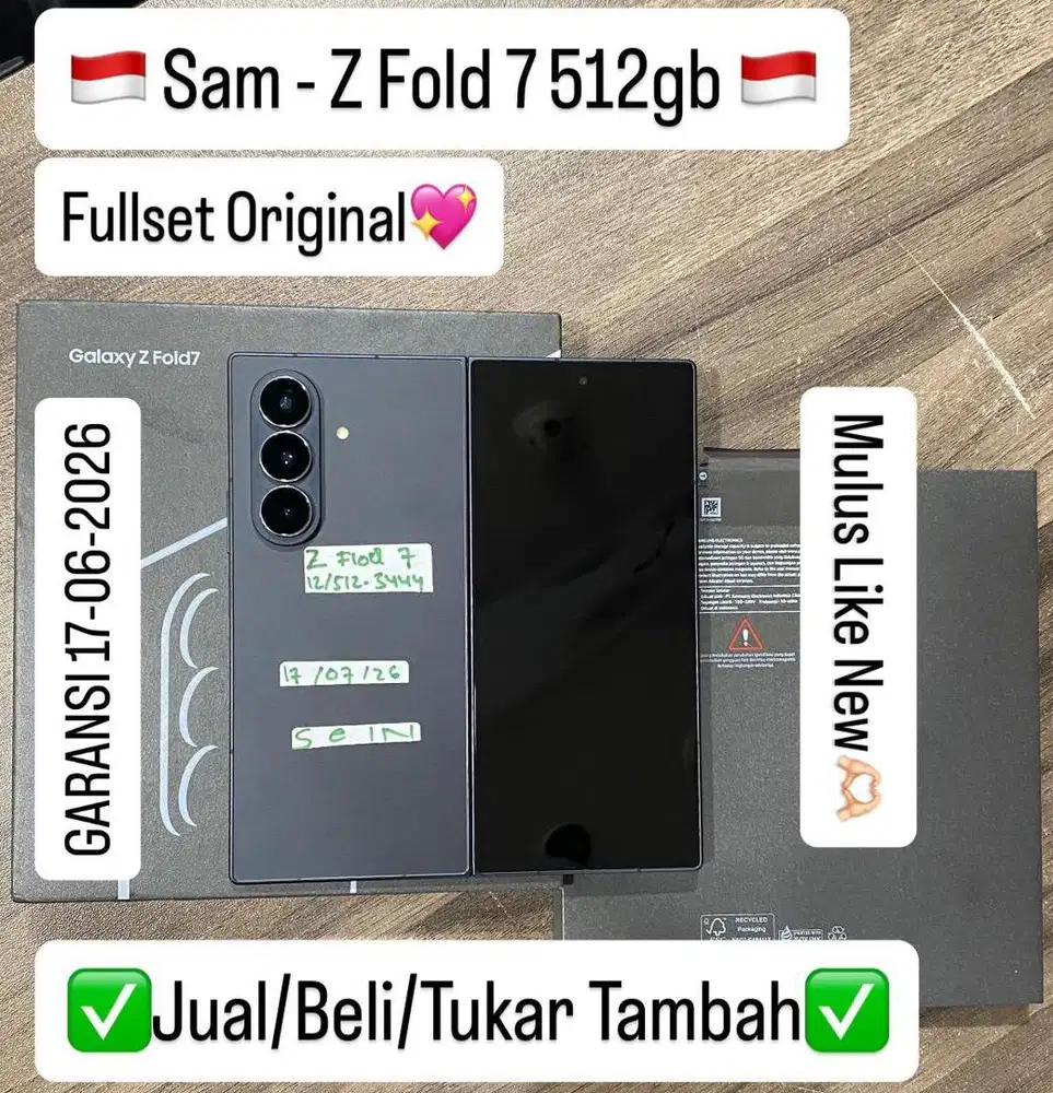 samsung Z fold 7 512gb fullset