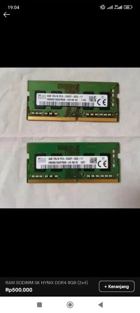 RAM SODIMM DDR4 8GB (4X2)